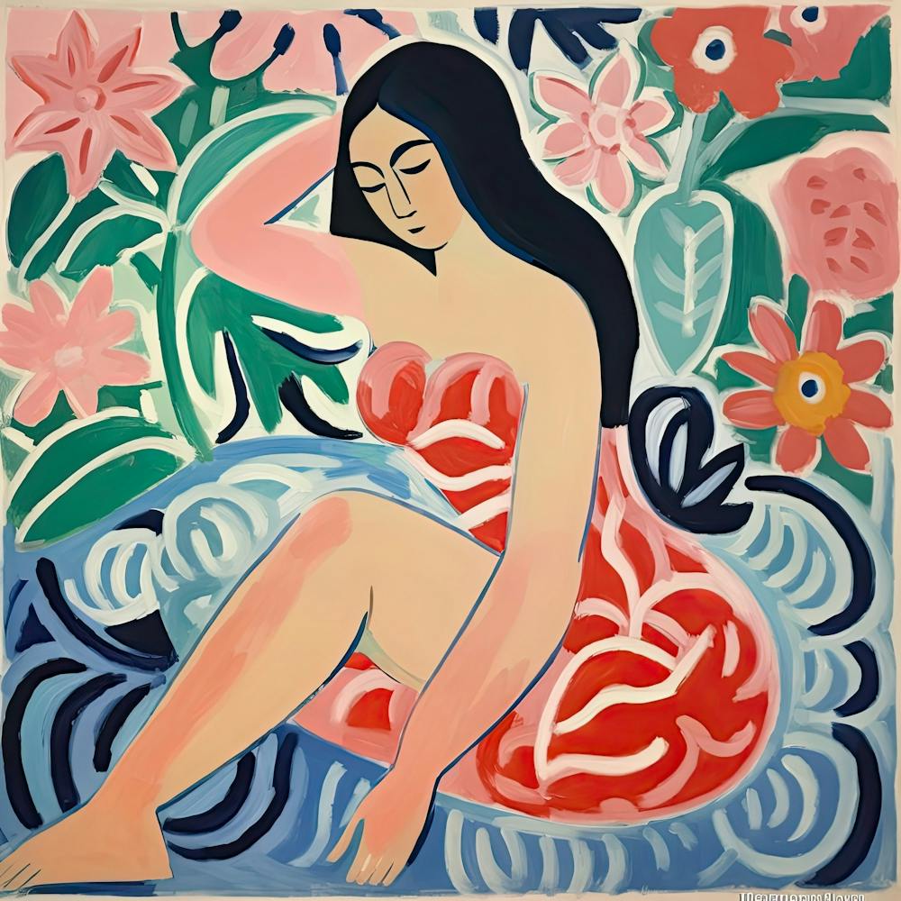 Woman In A Red Dress, The Matisse Inspired Art Collection
