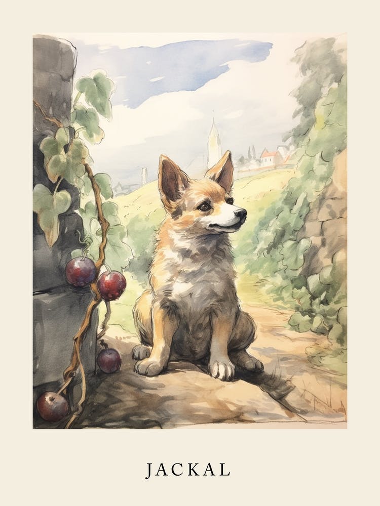 Beatrix Potter Inspired  Animal Watercolour Jackal 3