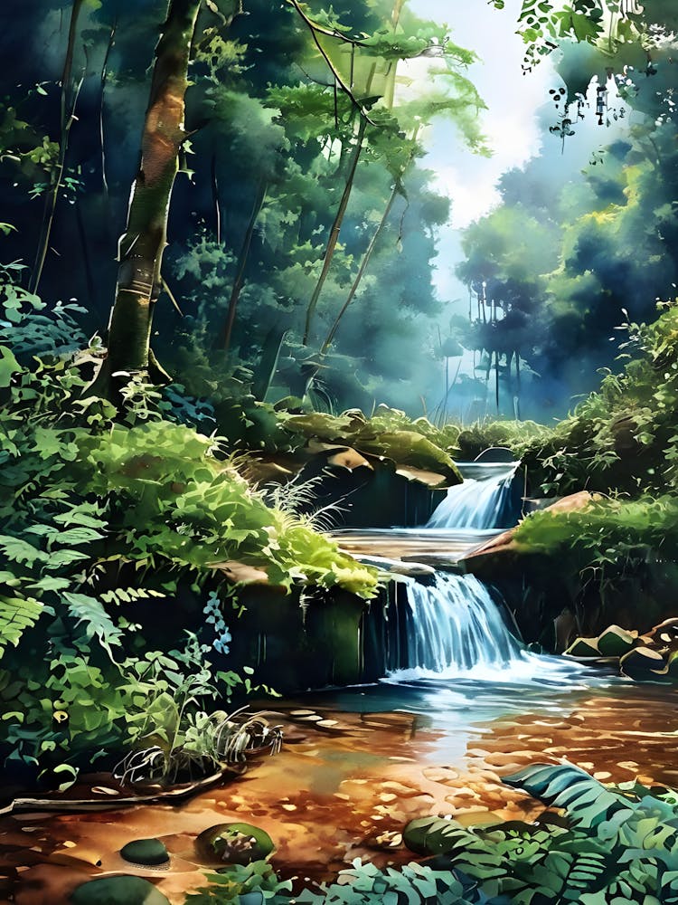 Waterfall In The Forest 3