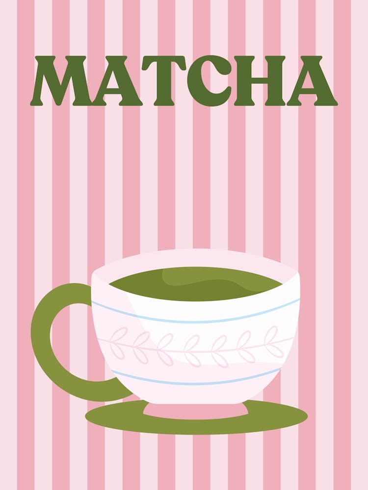 Matcha Pink & Green Poster