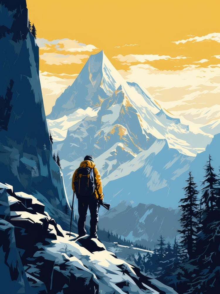 Mountaineer In The Mountains