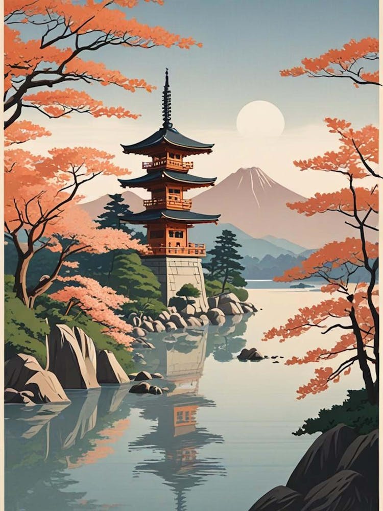 Miyajima Island Japan Vintage Travel Art (8)