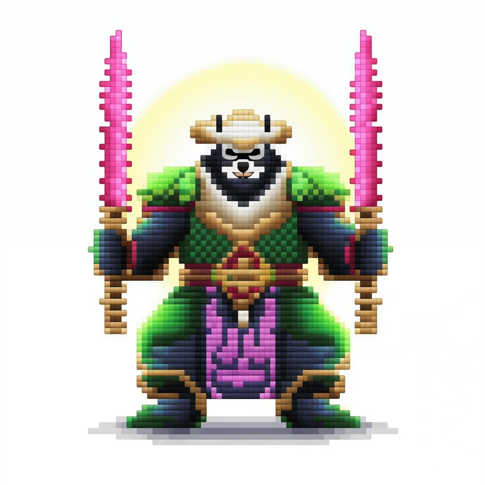 Pixel Art - Panda Monk Warrior #1