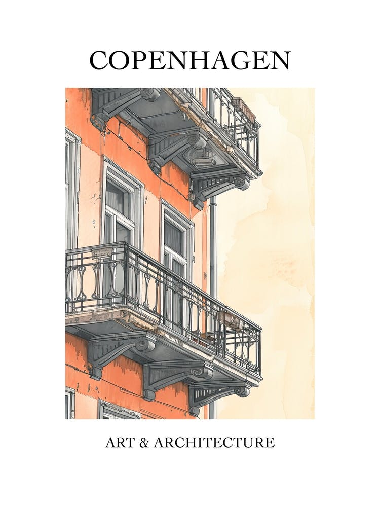 Copenhagen Travel And Architecture Poster 2