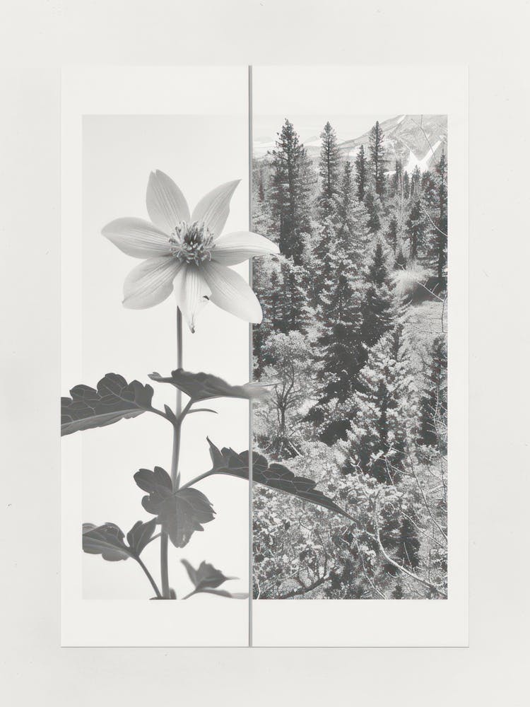Columbine Flower Photo Collage 3