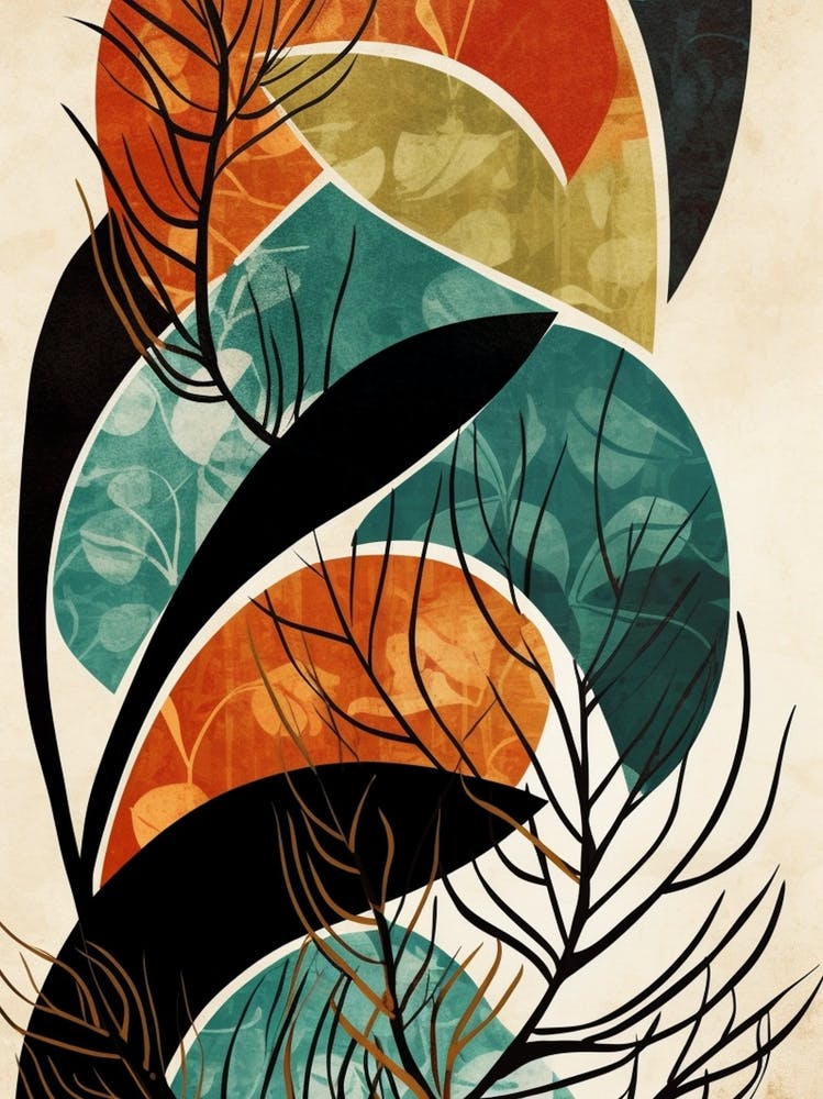 'Swirl' Mid Century Modern