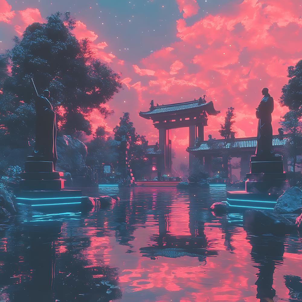 Futuristic Samurai Garden 8