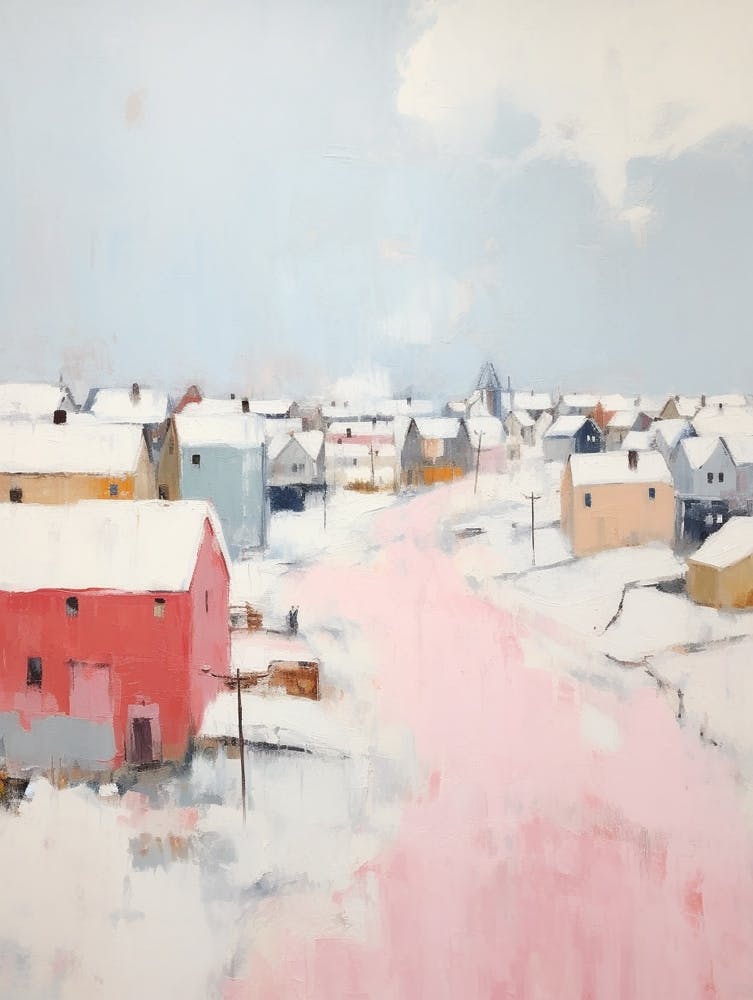 Verträumtes Wintergemälde Reykjavik Island 3
