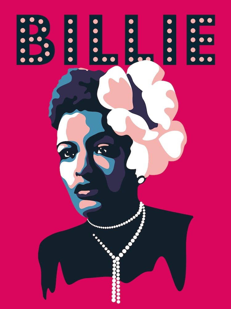 Billie Holiday Jazz Icon Pink
