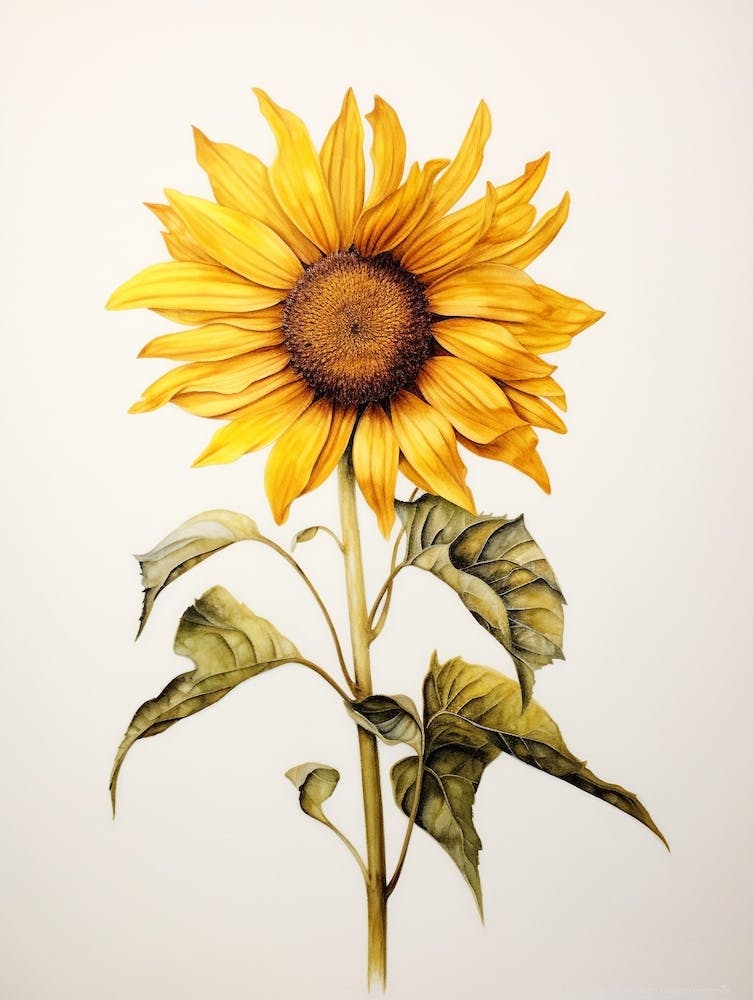 Pressed Flower Botanical Art Sunflower 1