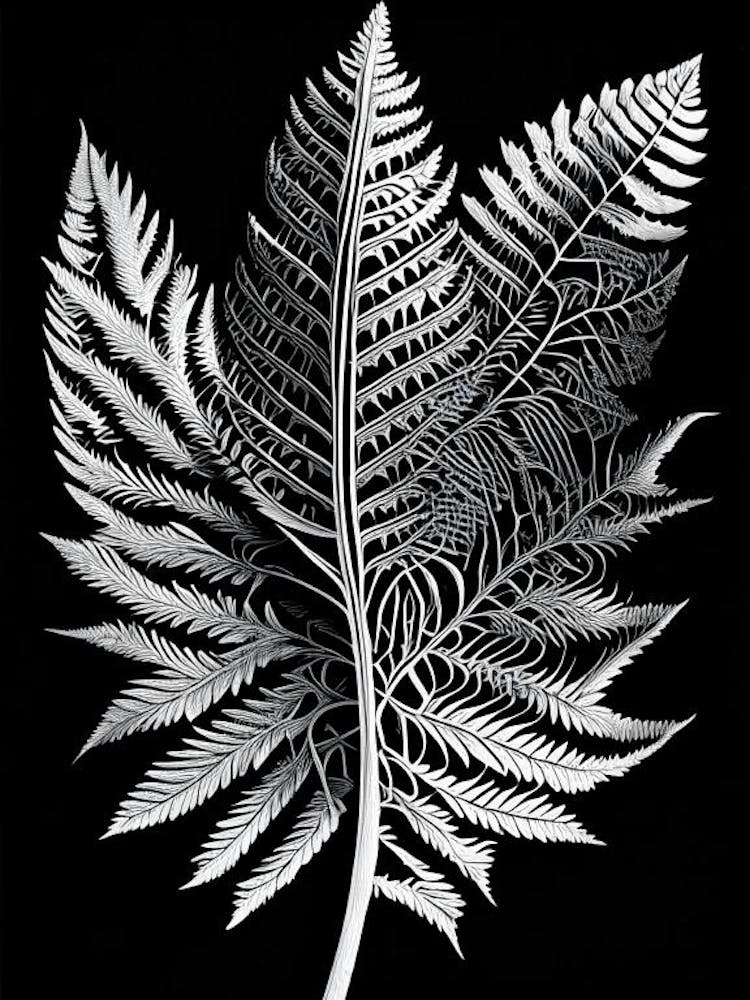 Sequoia Leaf Linocut 1