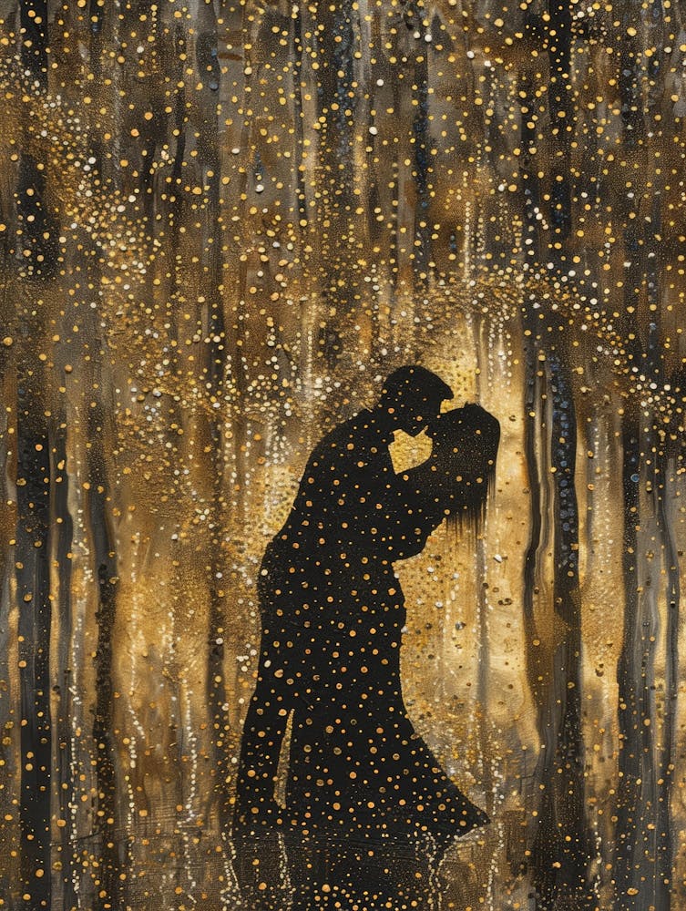 Couple Kissing In The Forest