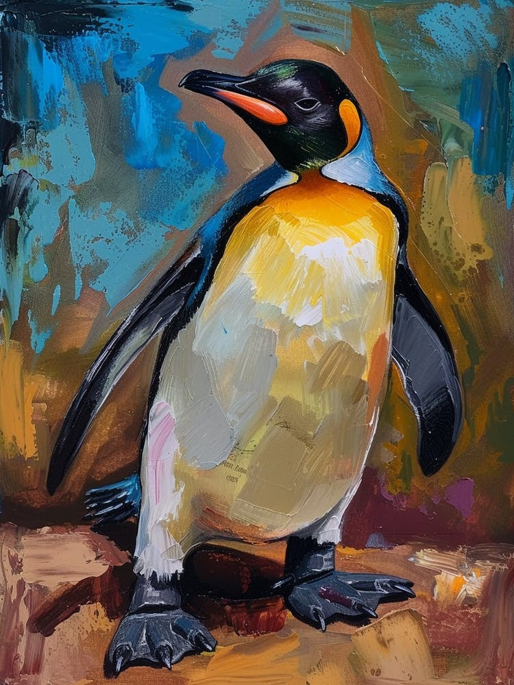 Galapagos Penguin Deception Island Colour Block Painting 4