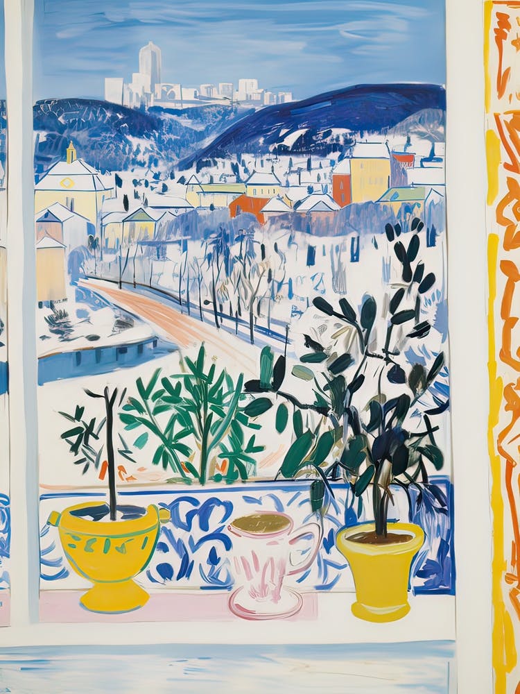 The Windowsill Of Salzburg   Austria Snow Inspired By Matisse 4
