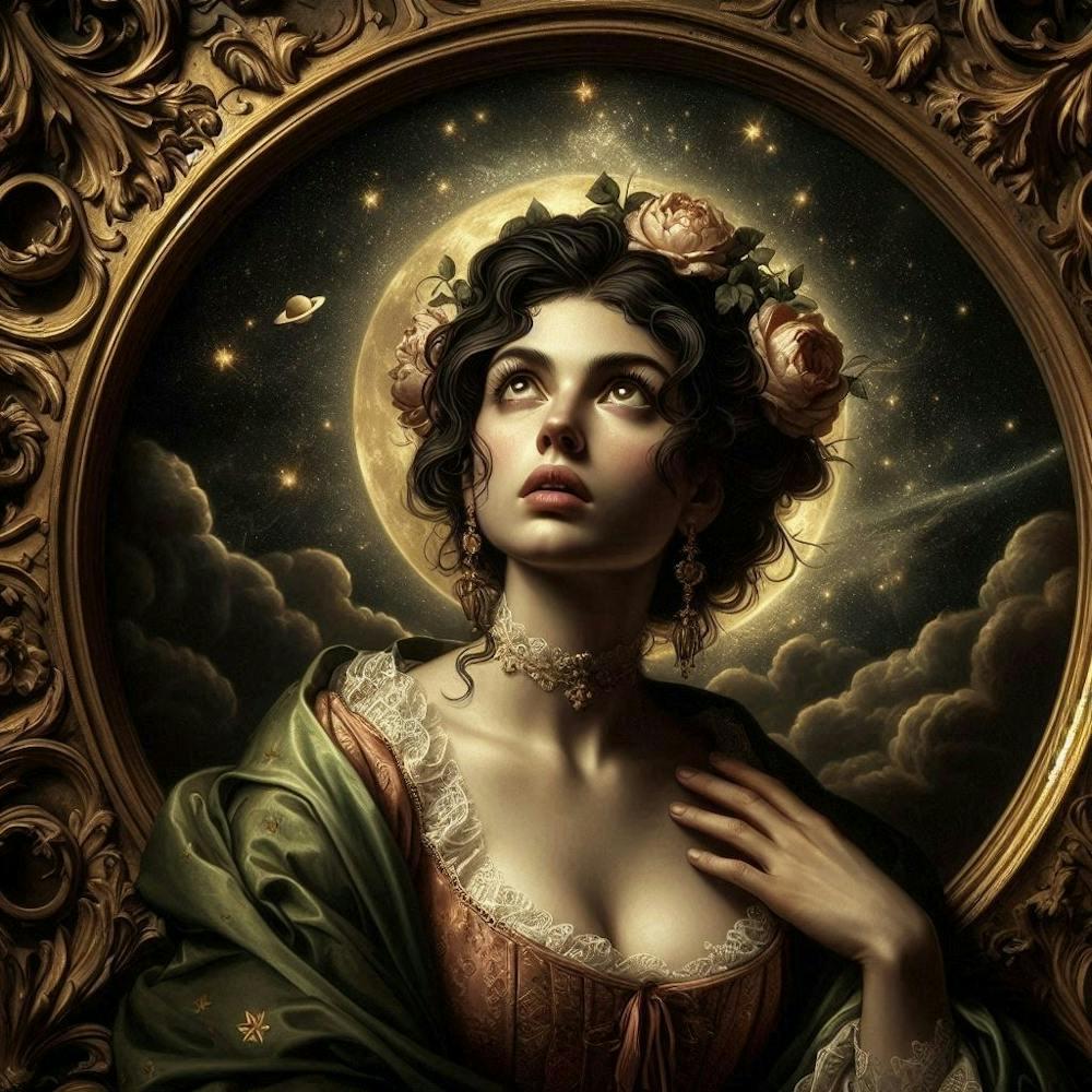 Woman in Awe - Celestial bodies