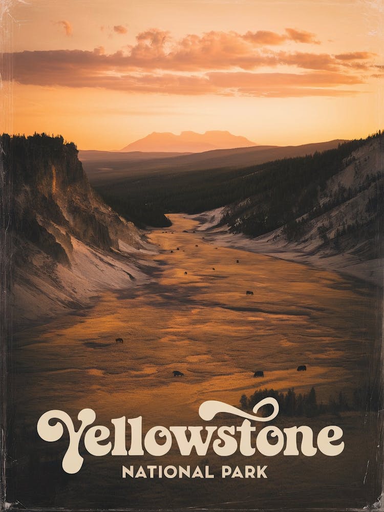 Yellowstone National Park Vintage V 07