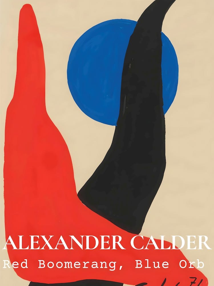 Alexander Calder Red Boomrang, Blue Orb