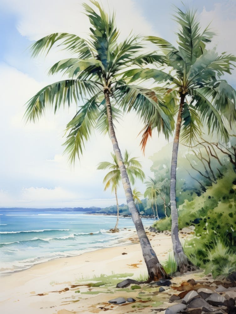 Palm Trees On The Beach