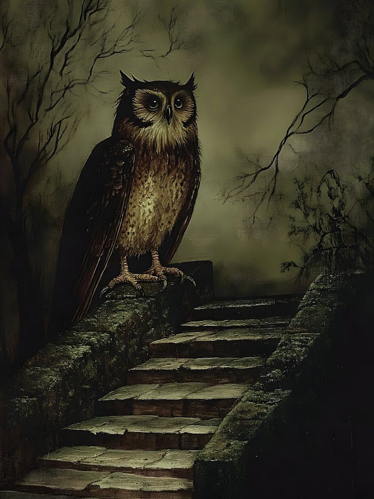 Owl On The Stairs