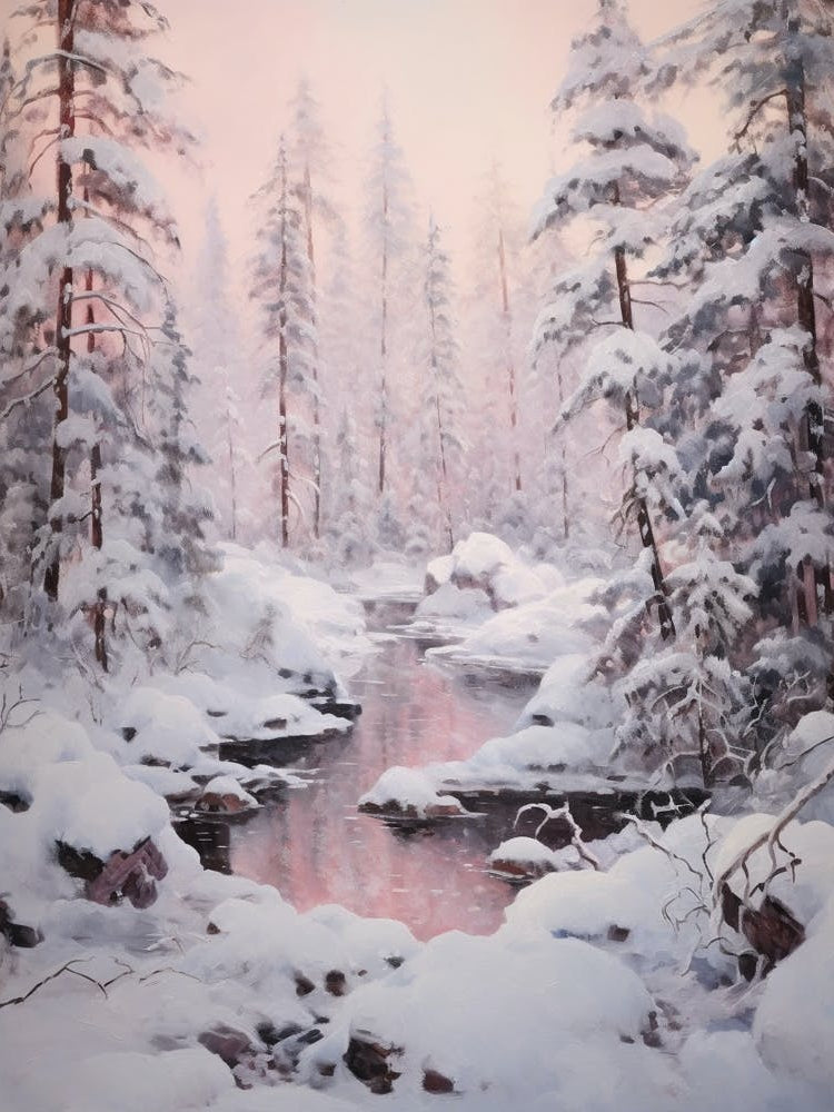 Dreamy Winter Painting Oulanka National Park Finland 1