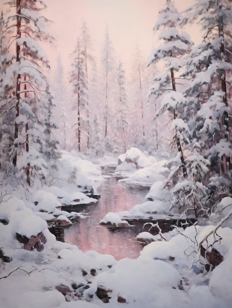 Dreamy Winter Painting Oulanka National Park Finland 1