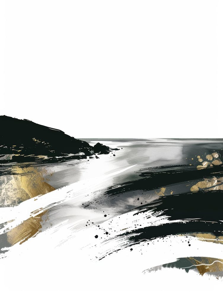 Paysage marin en noir et blanc 2