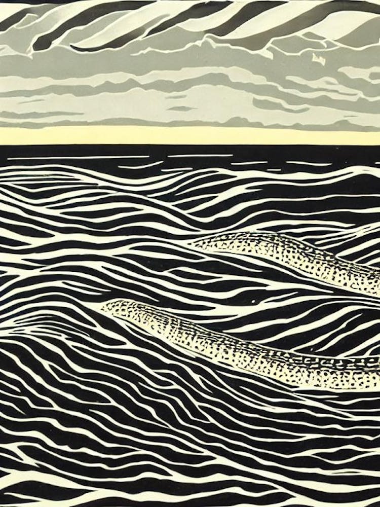 Fireworms Linocut