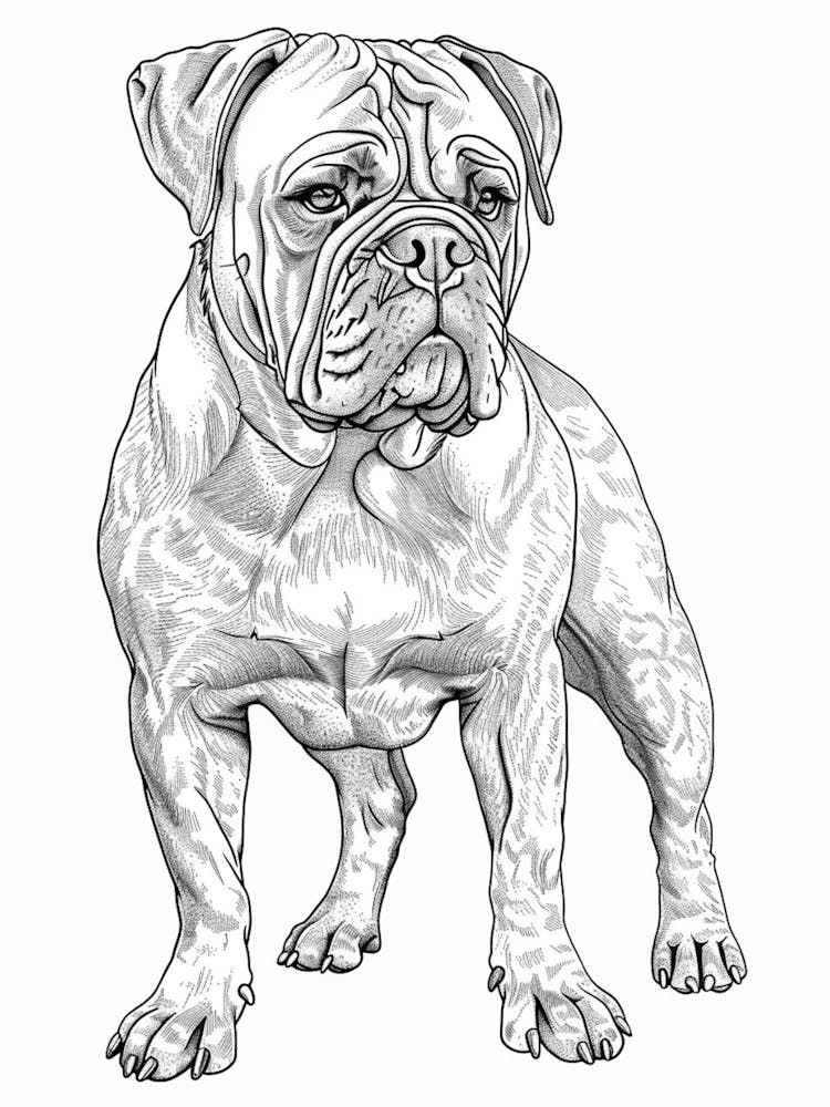 Dogue De Bordeaux Line Sketch 2