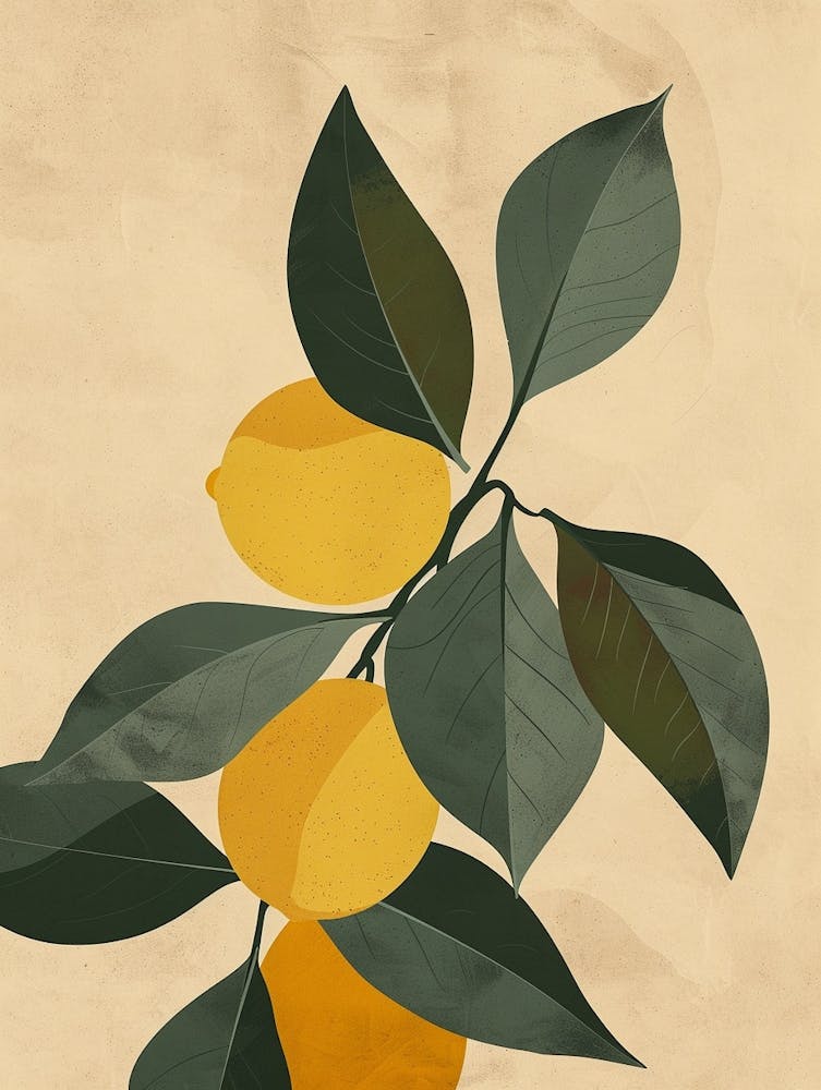 Lemon Tree Minimal Japandi Illustration 2