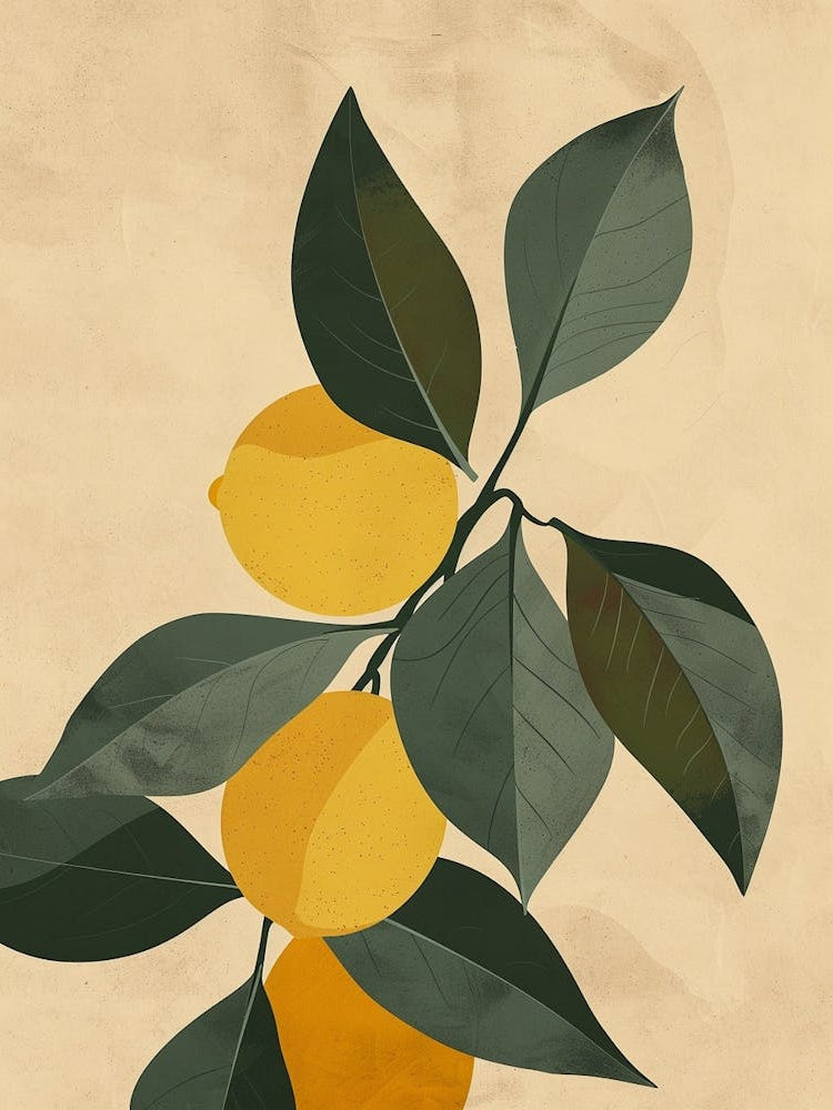 Lemon Tree Minimal Japandi Illustration 2