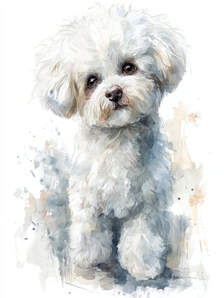 Aihrgdesign Isolated Watercolor Painting Of Dog Portraits Poo 971c0693 Fbe2 42da A40a 929c5eaa5b03 0