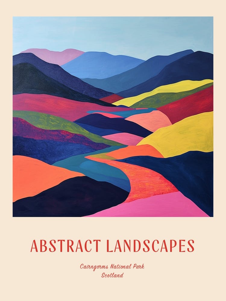 Colourful Abstract Cairngorms National Park Scotland 3 Poster