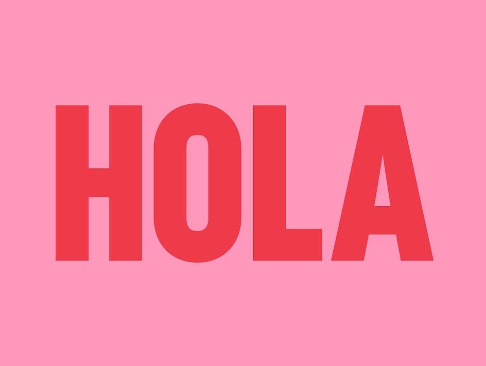 Hola en rouge sur rose