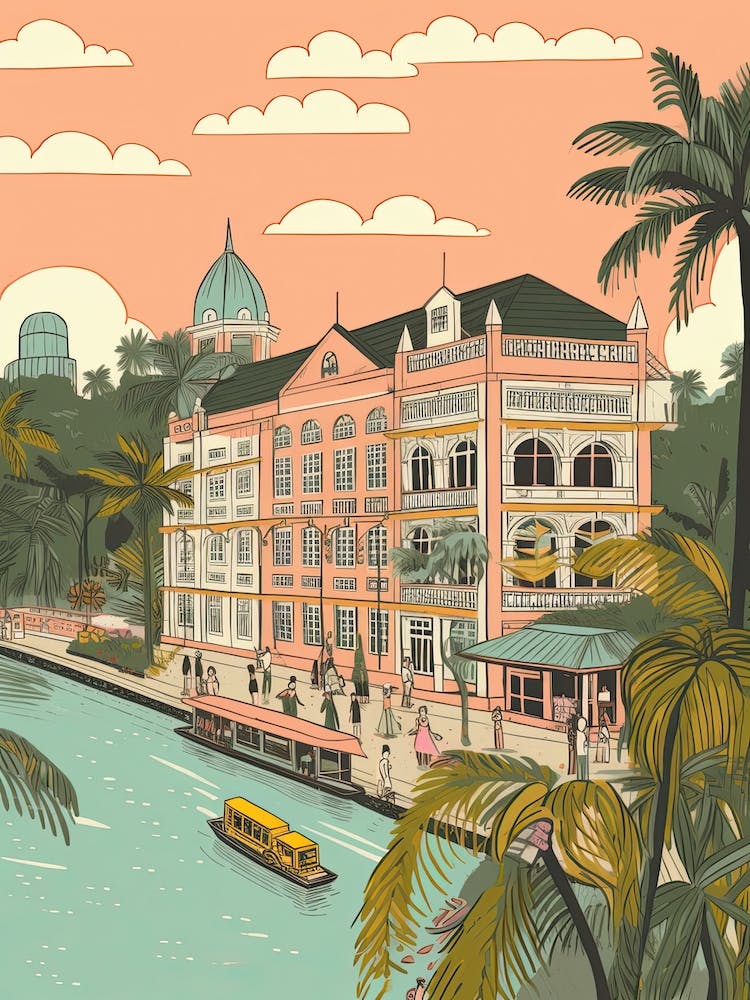 Rangoon Myanmar Travel Illustration 4