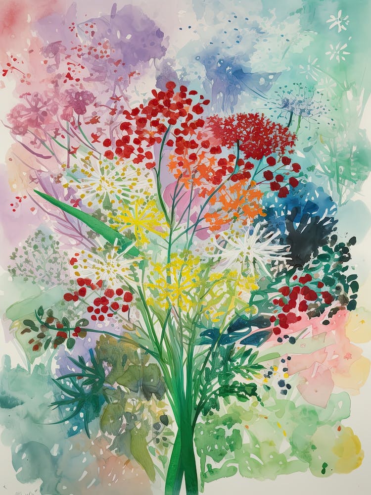 Queen Annes Lace Flower Illustration 1