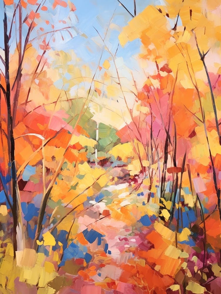 Autumn Gardens Painting San Diego Botanic Garden Usa 2