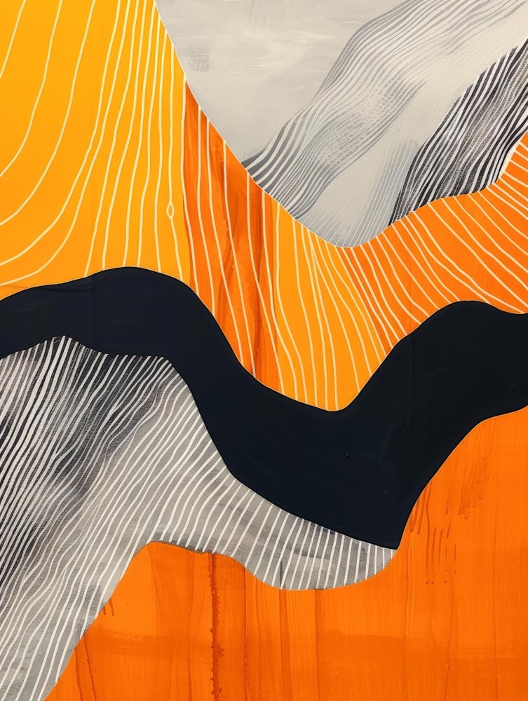 Orange And Black Abstract Painting 3