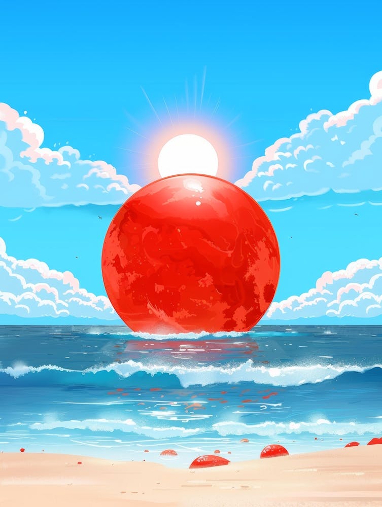 Red Ball On The Beach