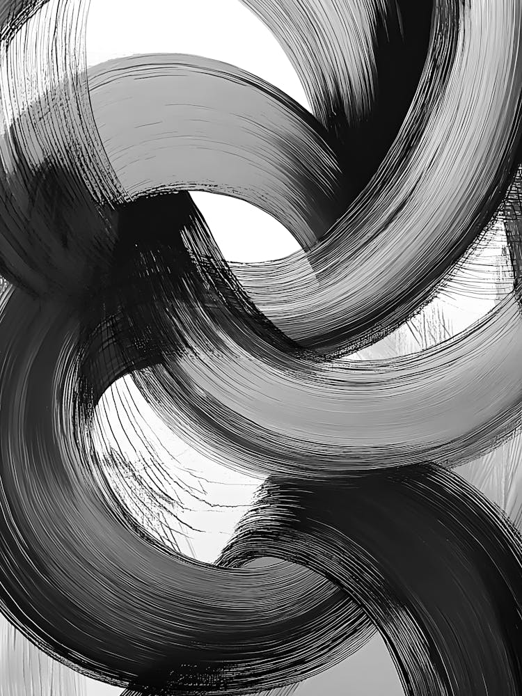 Abstract Black And White Painting 40