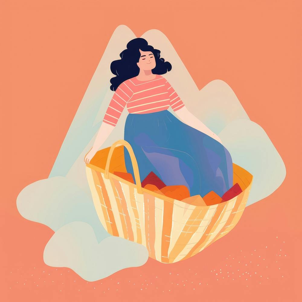 Woman In A Basket 3