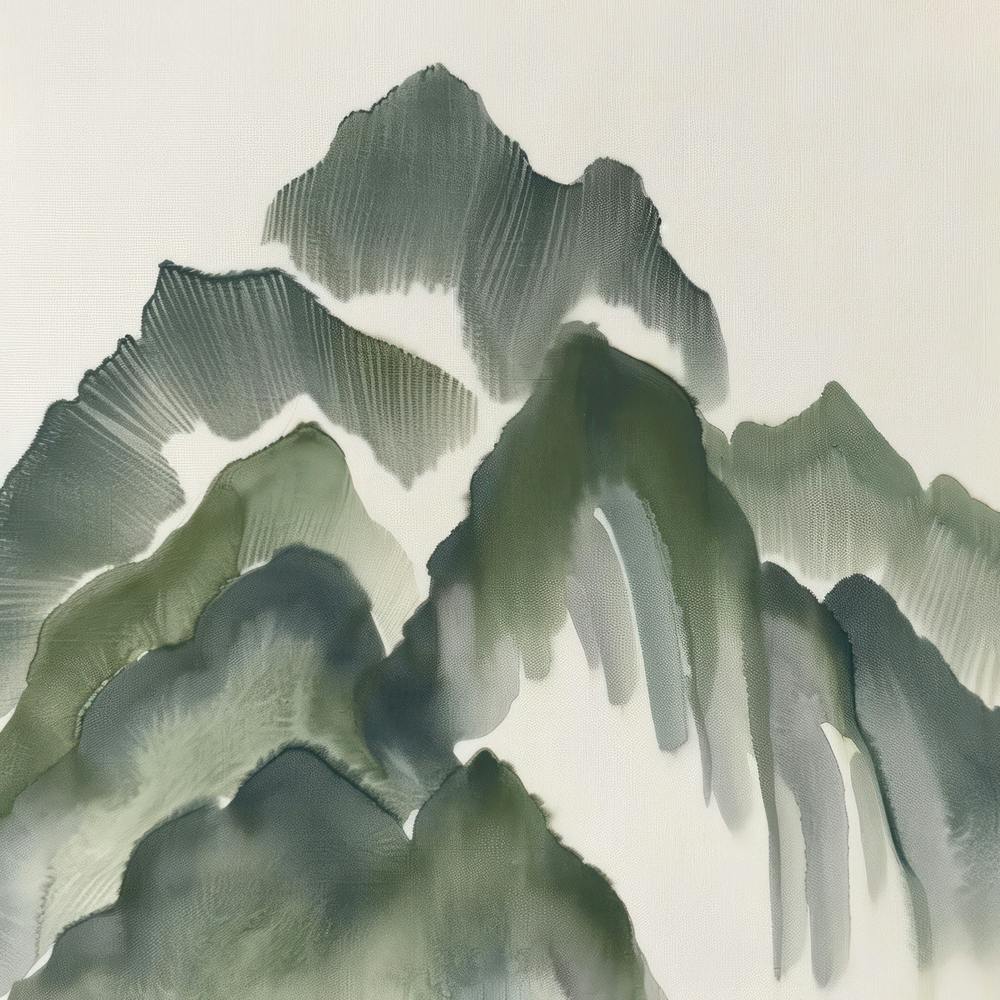 Japanese Watercolour Of Mount Kurai 5