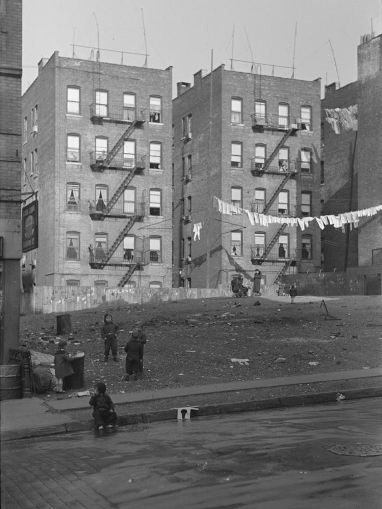 Untitled Photo, Possibly Related To Apartment Houses As Viewed Through Vacant Lot, In Vicinity Of 139th Street Just