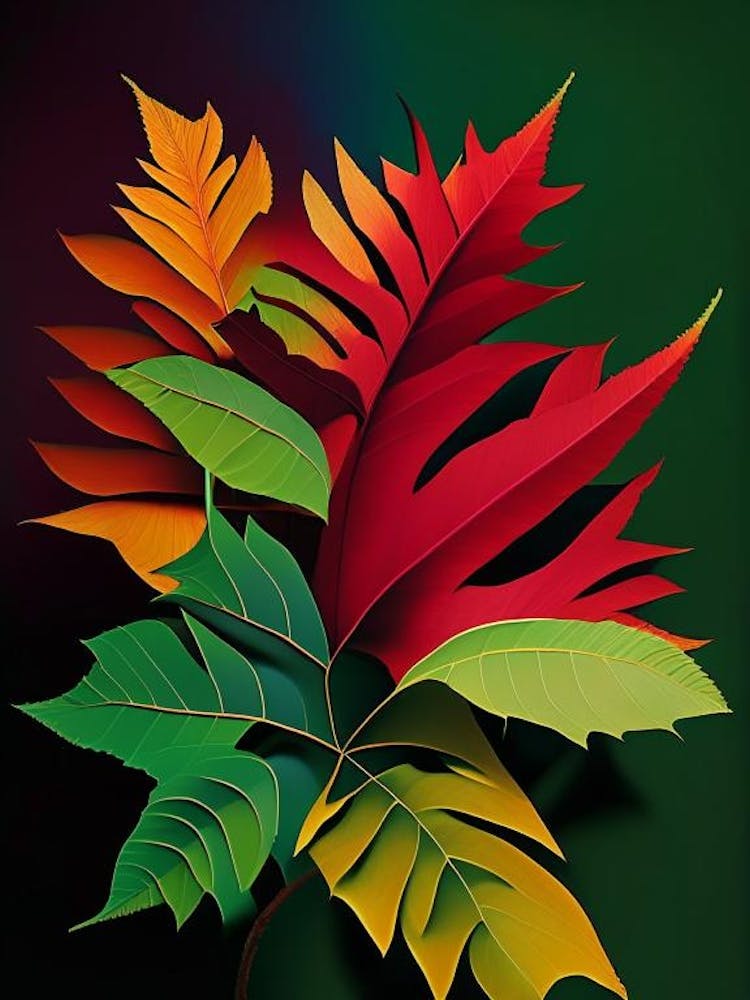 Staghorn Sumac Leaf Vibrant Inspired
