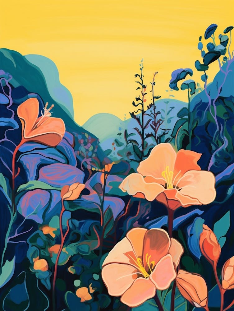 Boho Wildflower Painting Evening Primrose 2