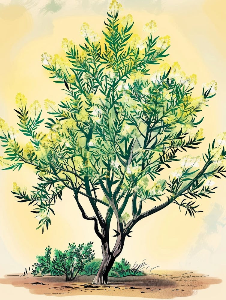 Acacia Tree Storybook Illustration 3