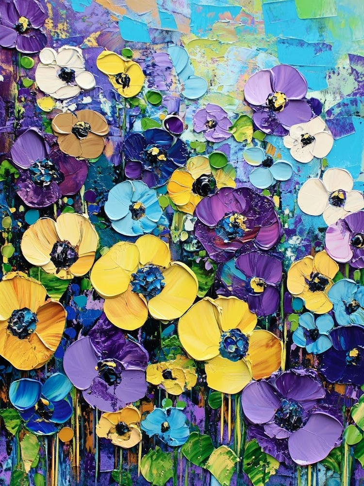 Purple And Yellow Flowers Art