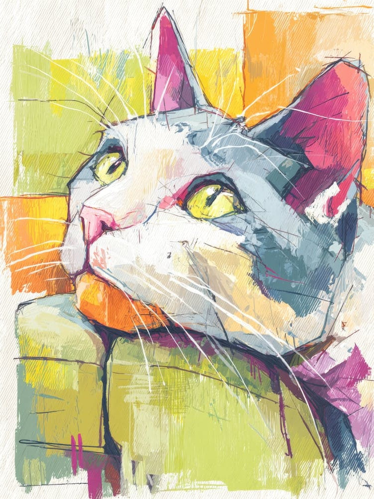 Watercolor Cat On The Couch 41