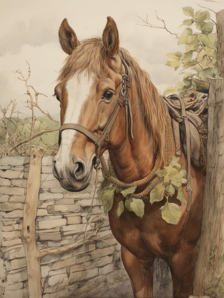 Storybook Animal Watercolour Horse 3