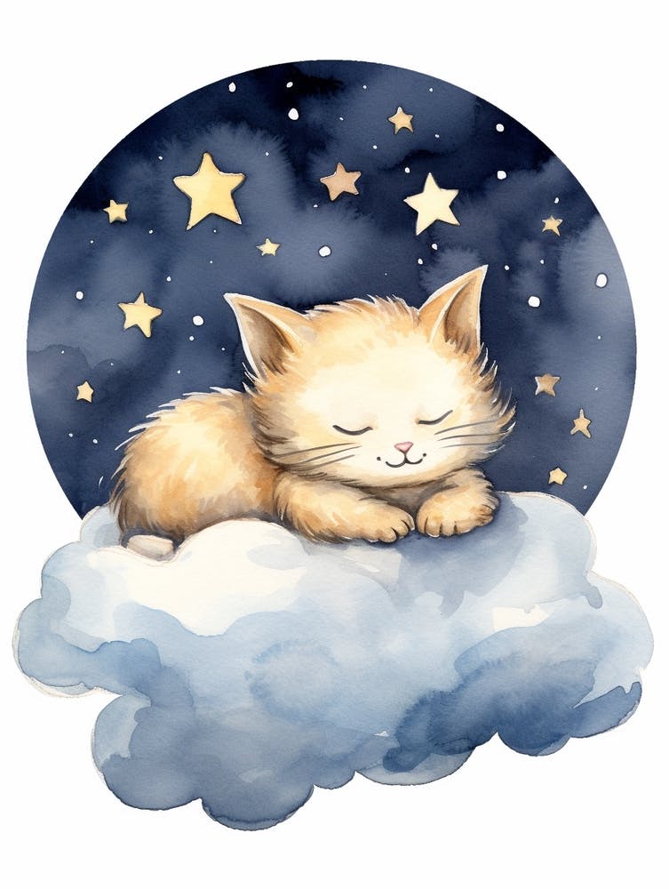 Baby Kitten 3 Sleeping In The Clouds
