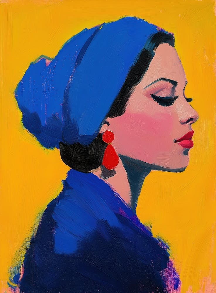 Woman In Blue Hat